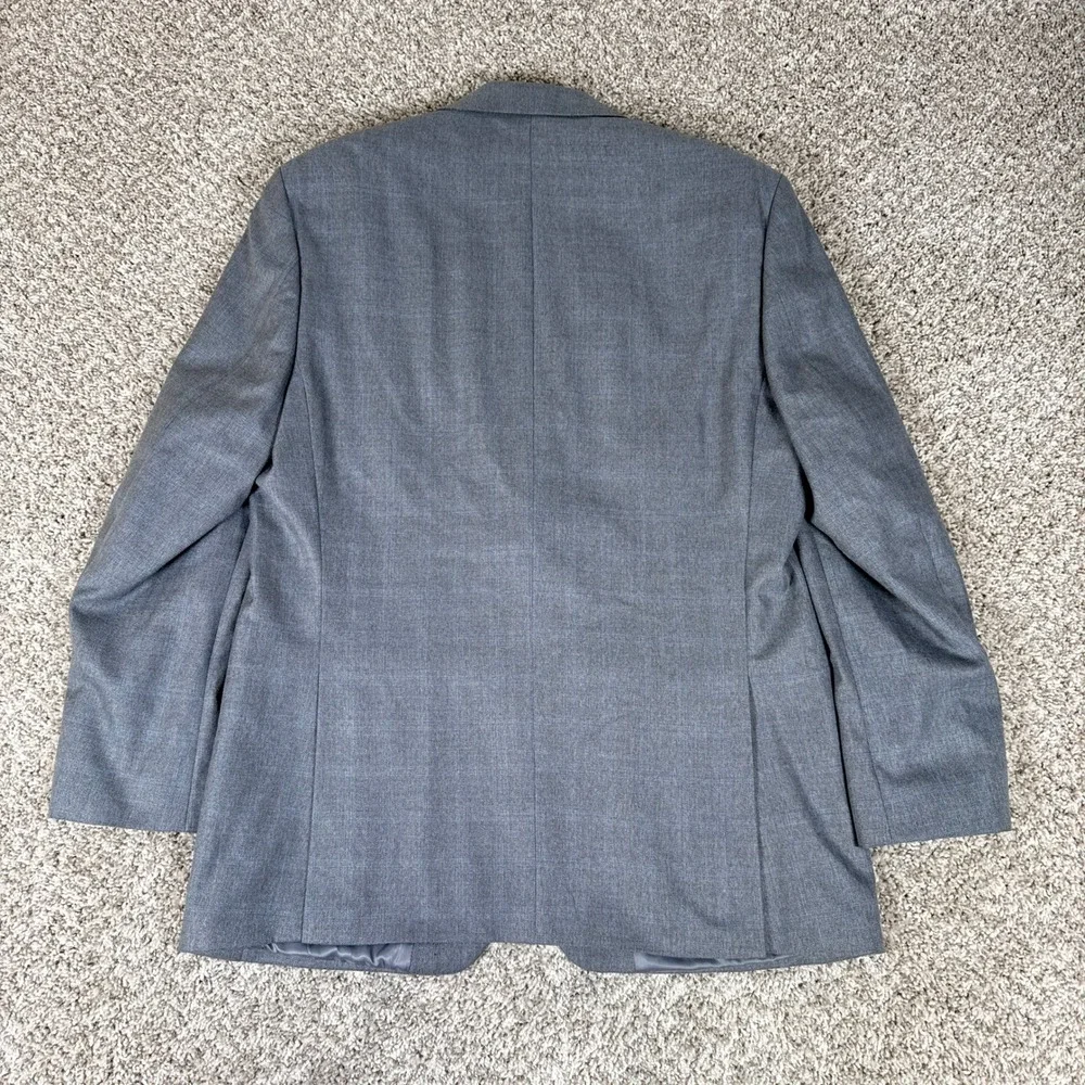 Lauren Ralph Lauren Blazer Mens 42R Grey Blue Plaid Two Button Double Vent Notch